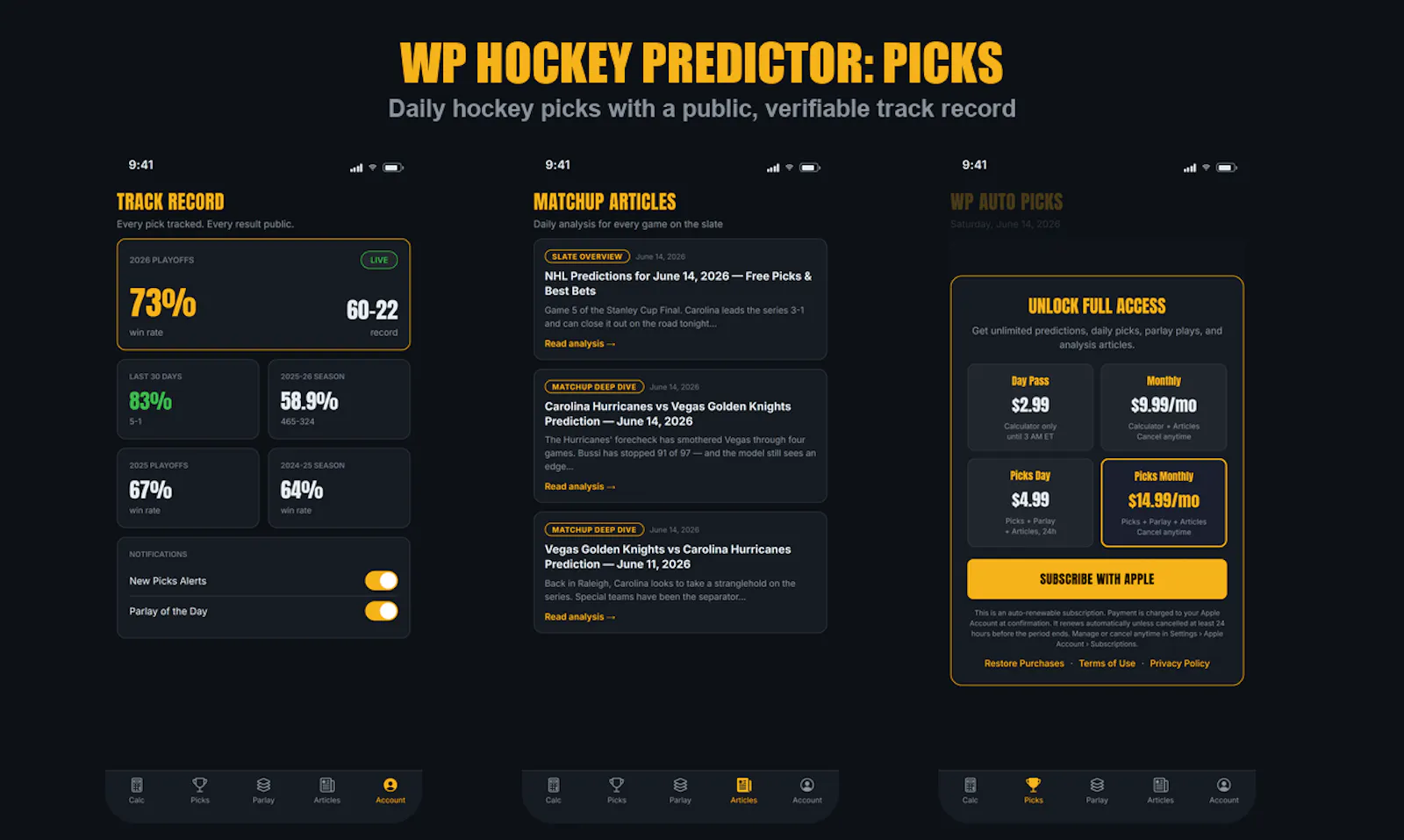 WP Hockey Predictor screenshot 3