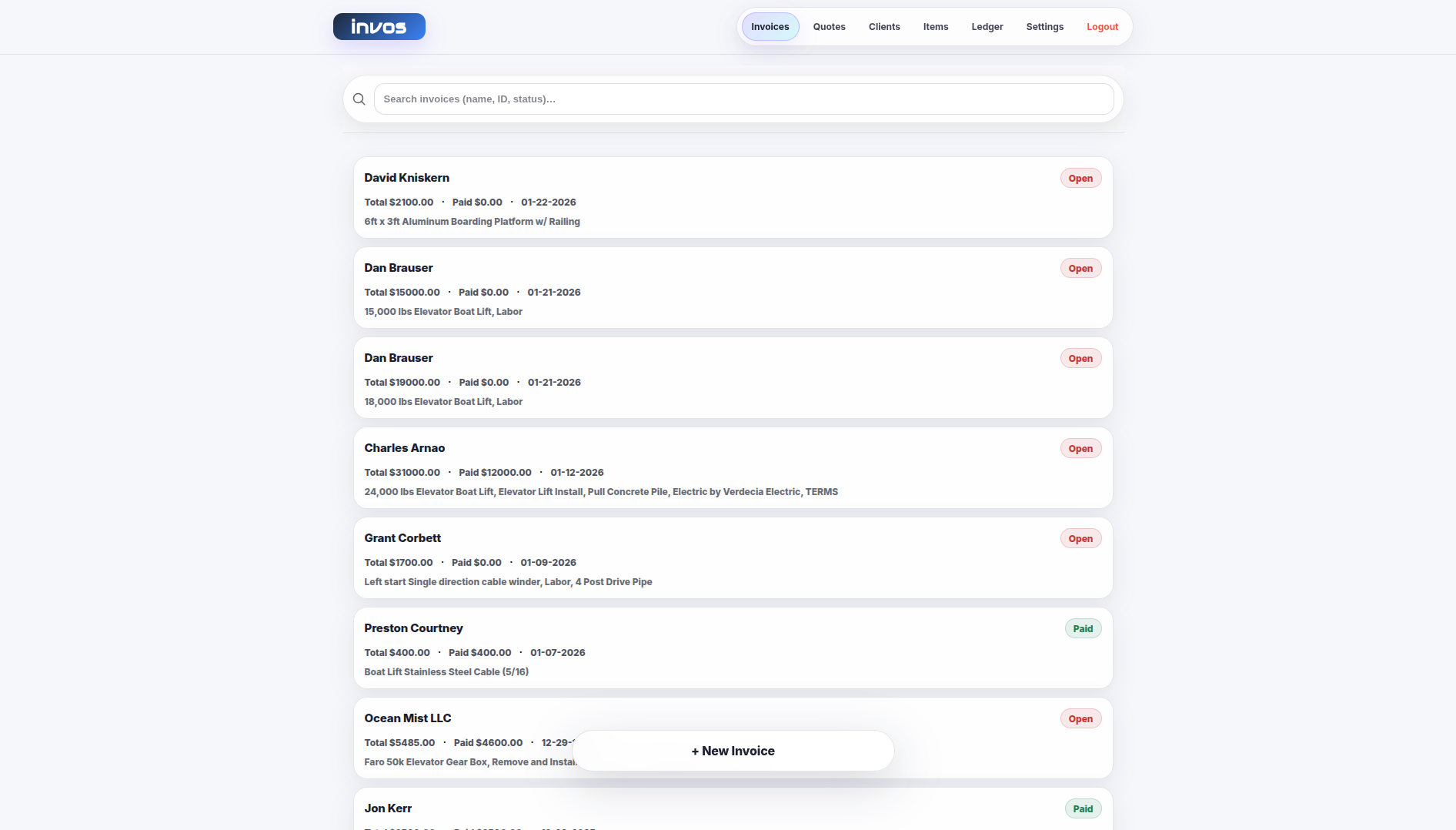 invos - Screenshot 2 showing product features and functionality