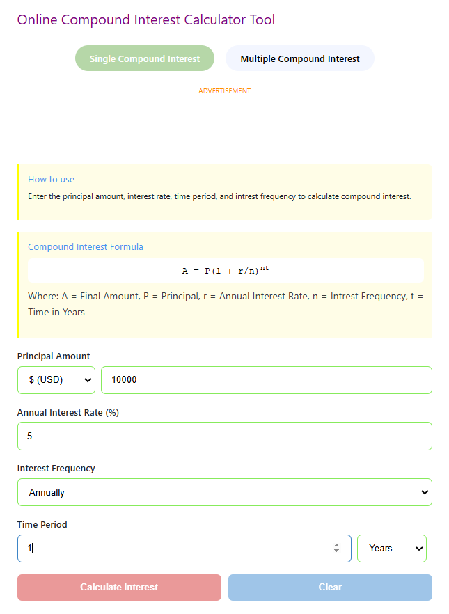 Compound Interest Calculator (Excel/PDF) gallery image