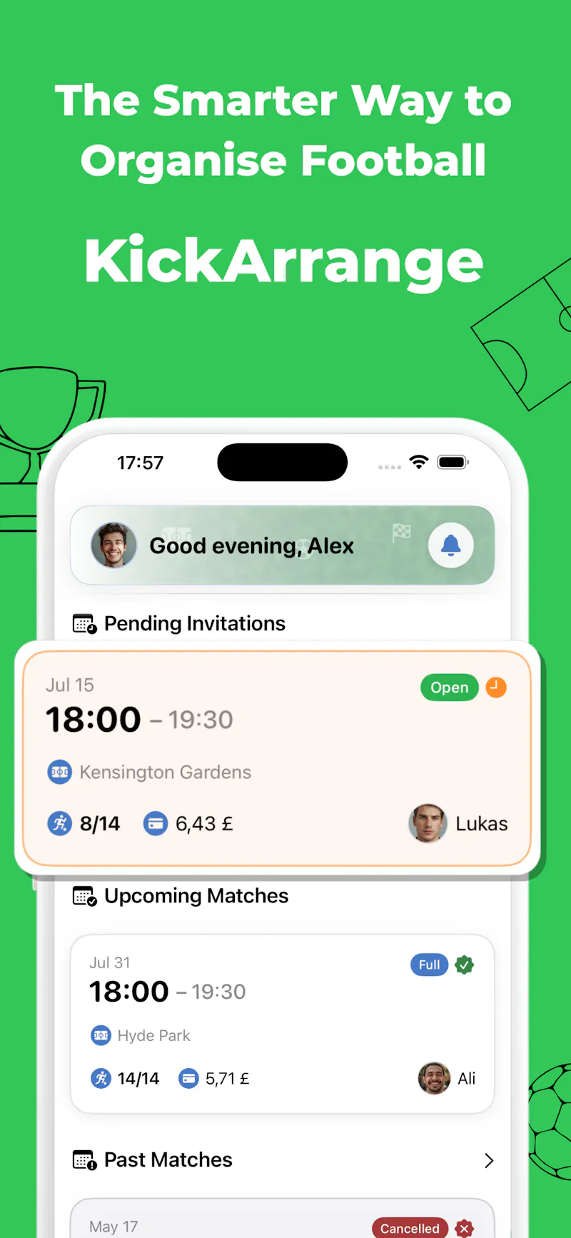 KickArrange screenshot 2