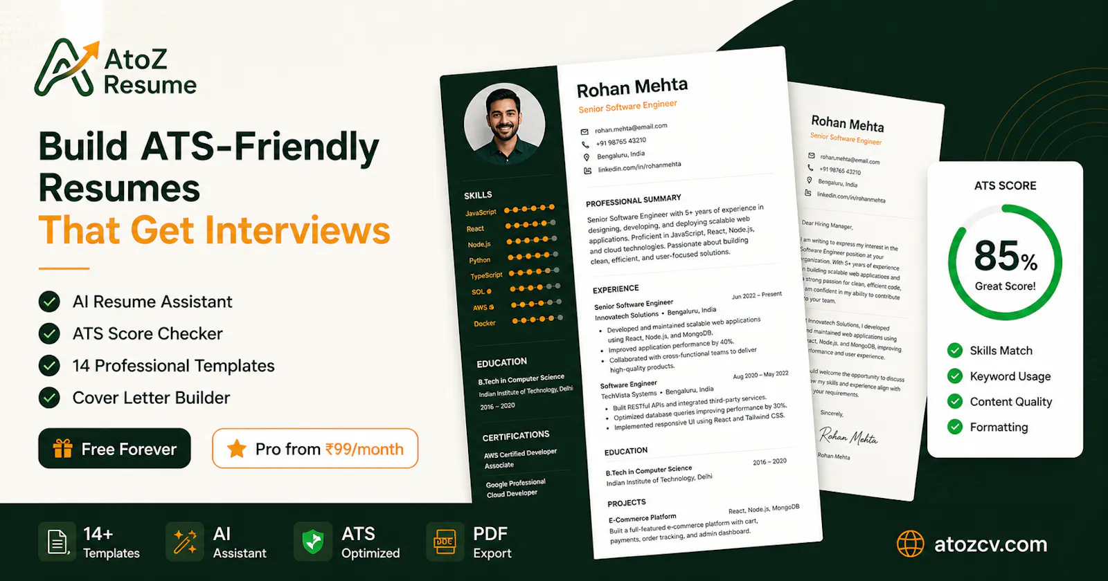 AtoZ Resume Builder screenshot 2