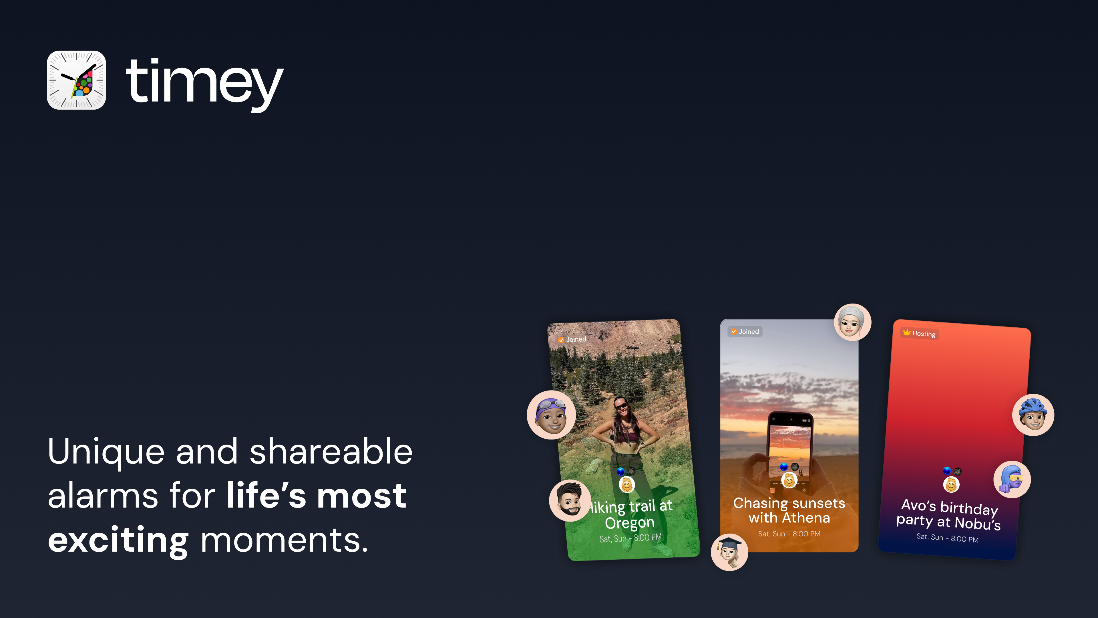 Timey - Main product screenshot demonstrating key features and user interface