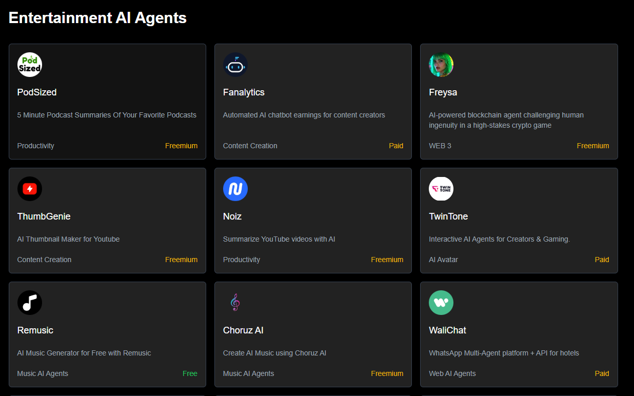 AI -agentlijst - De beste AI Agent Finder media 3