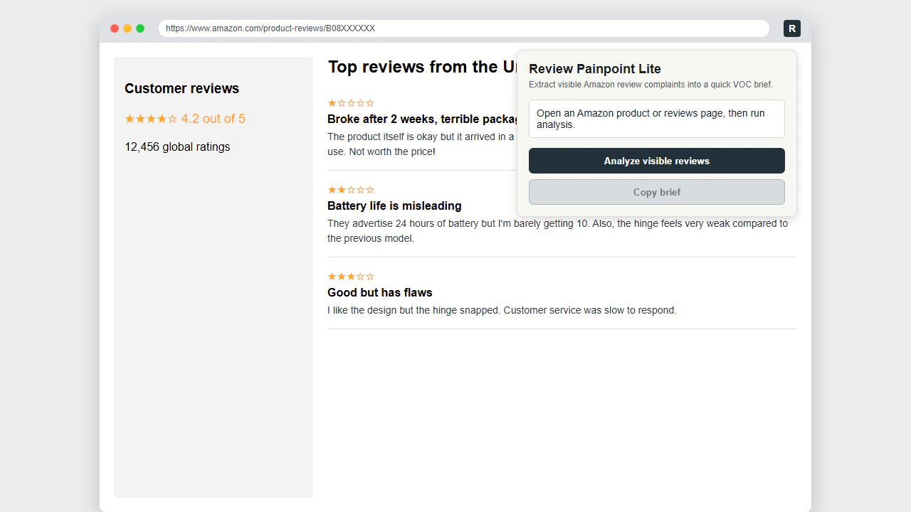 Amazon Review Pain-point Extractor