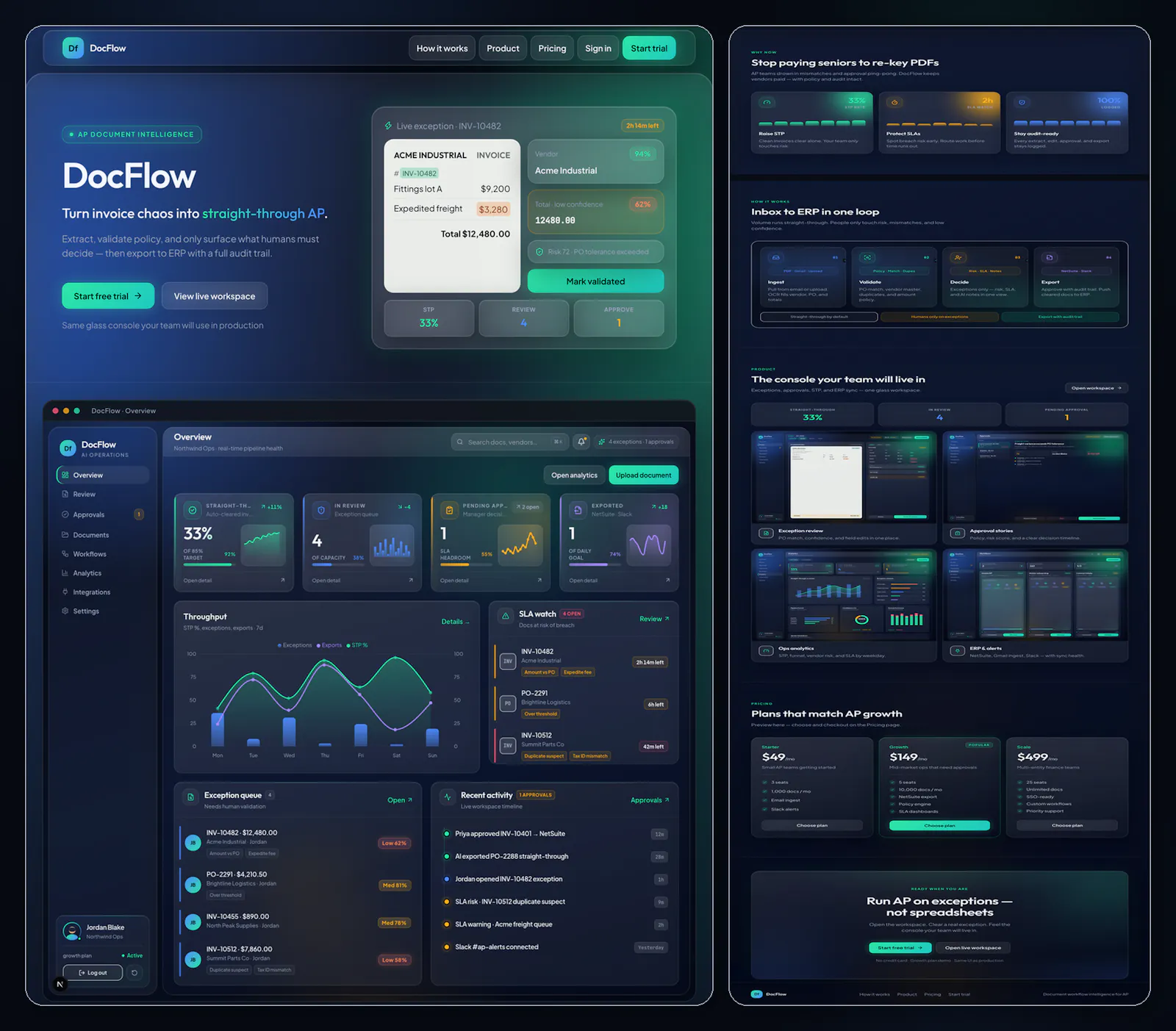 DocFlow — AI AP Console screenshot 2
