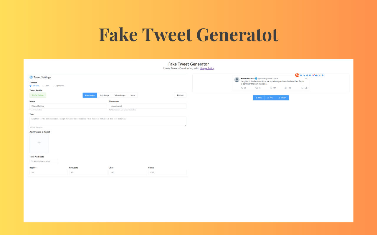 Fake Tweet Generator gallery image