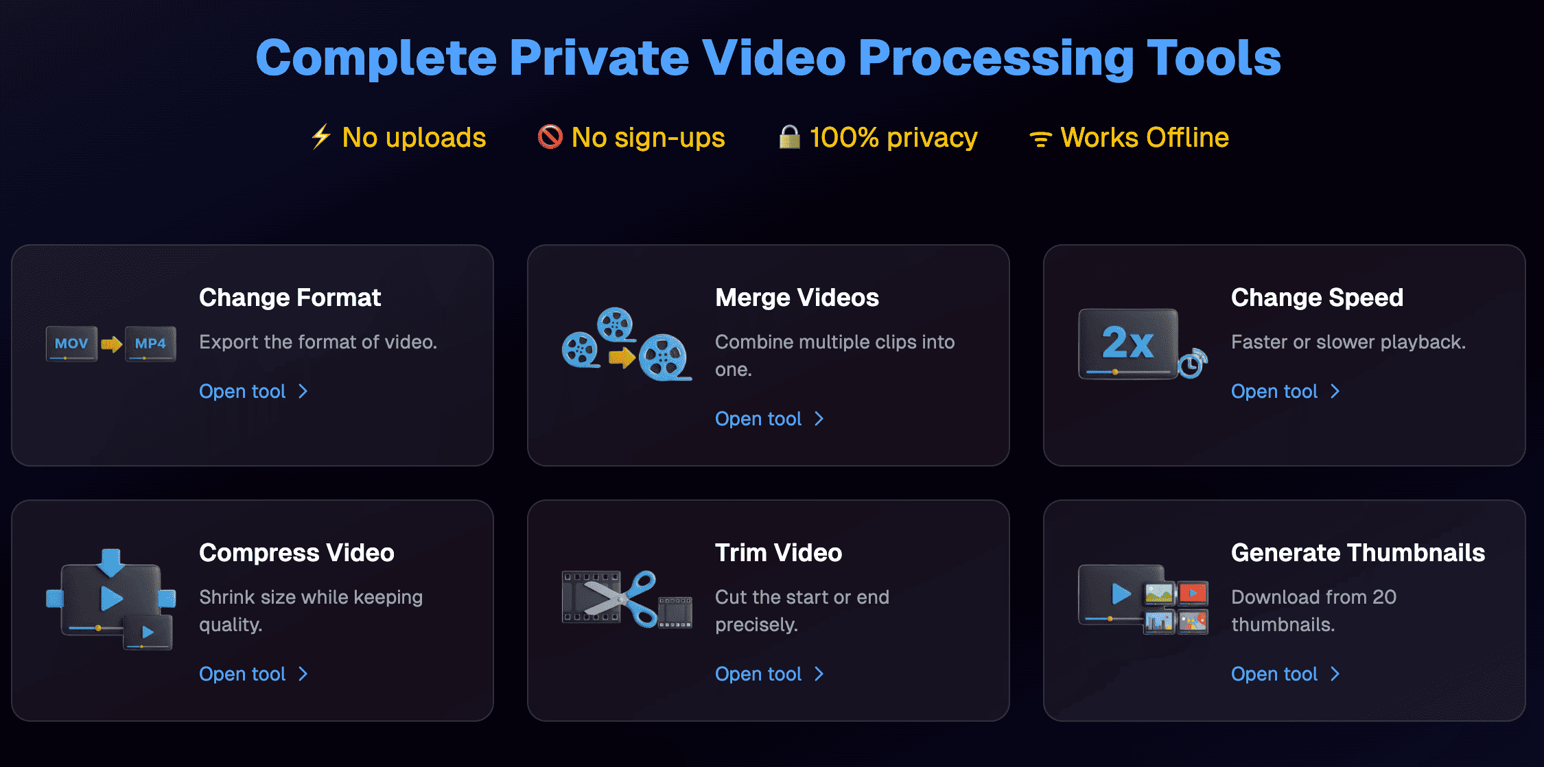 Safavideoedit - Private Browser-basierte Videobearbeitungswerkzeuge Medien 1