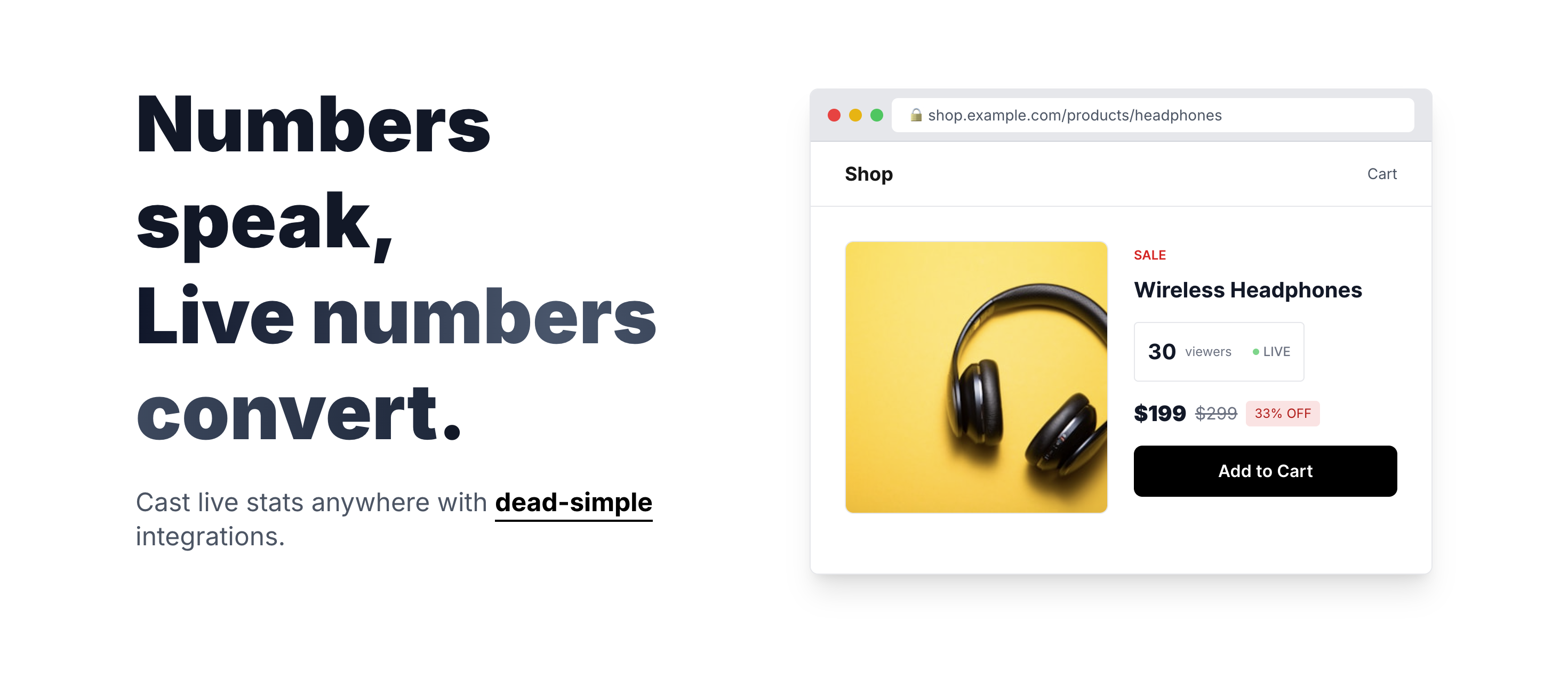 numcast.io - Main screenshot showing features and interface