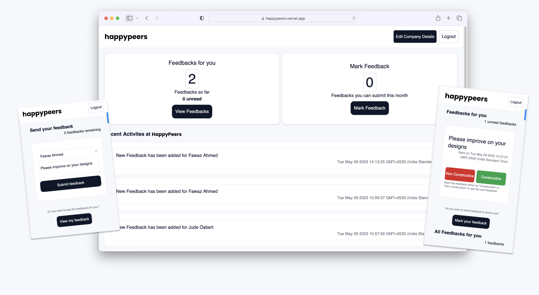 HappyPeers - Anonymous peer feedback to improve your workspace media 1