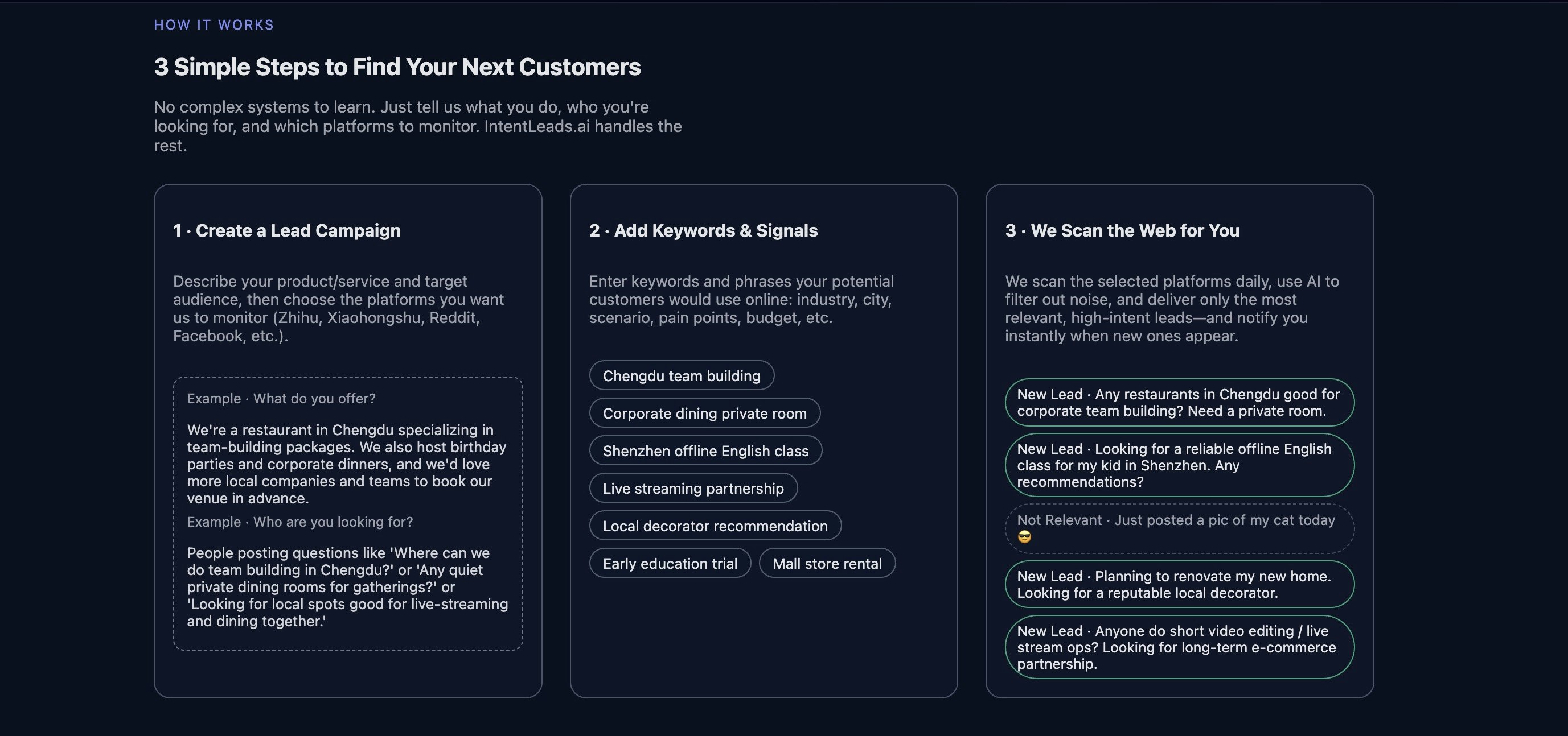 IntentLeads.ai  - Screenshot 3 showing product features and functionality