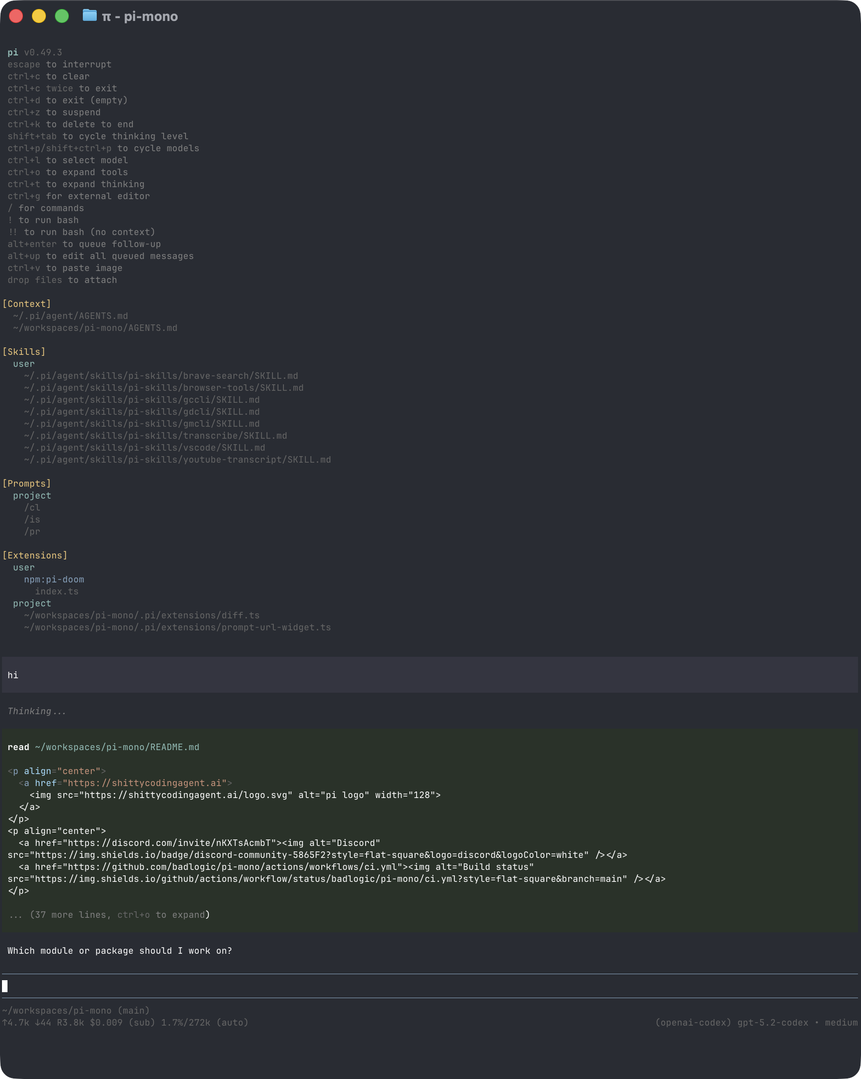 Pi Coding Agent gallery image