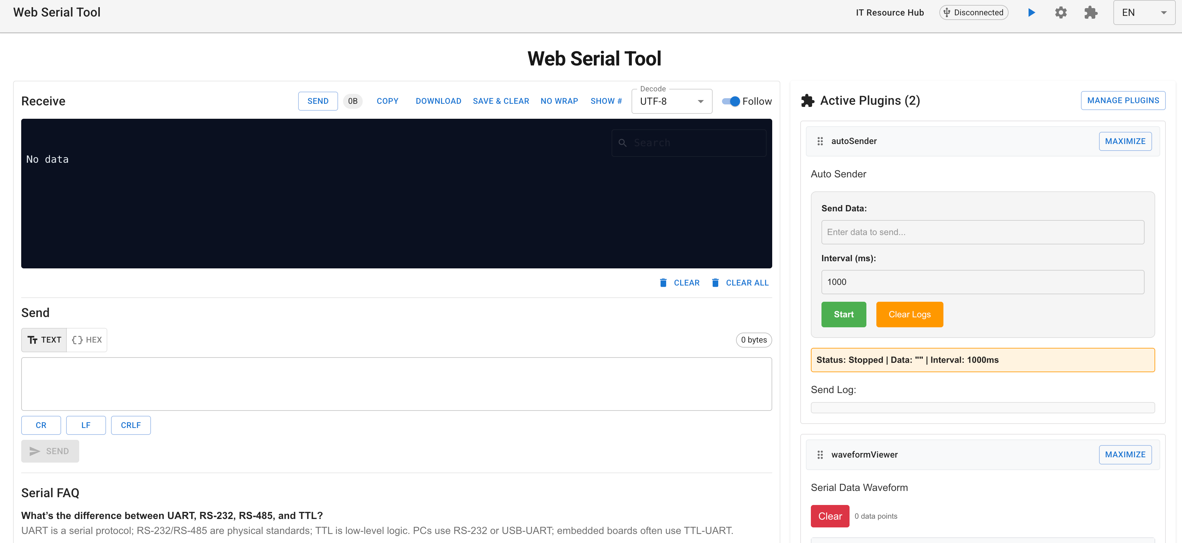 Media Alat Serial Web - Plotter Terminal & Waveform UART & Alat Dalam Talian 1