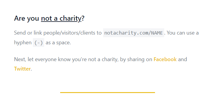 notacharity.com gallery image