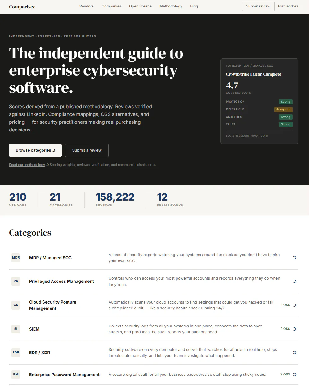 Comparisec - Cyber Comparison Tool gallery image