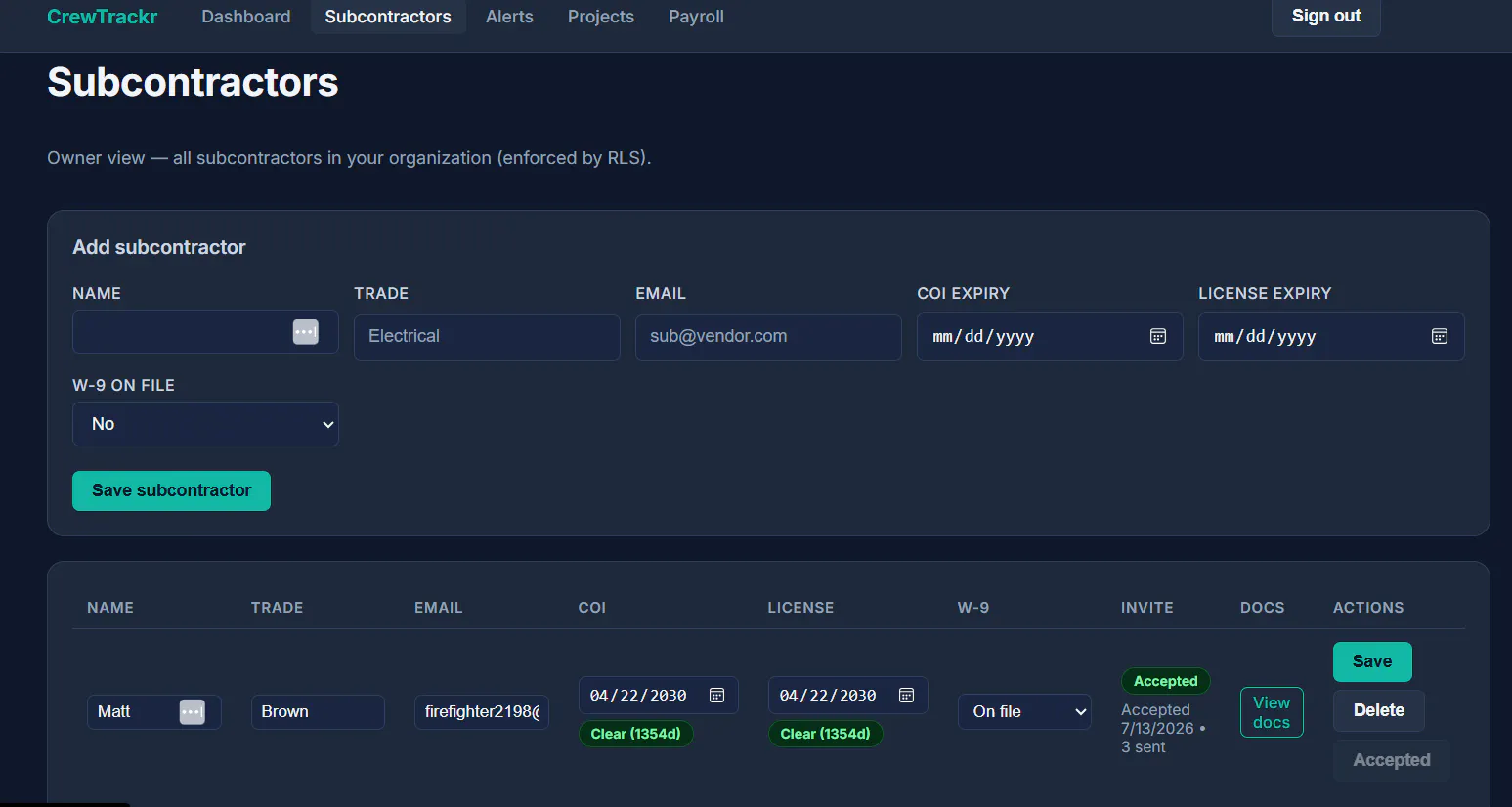 CrewTrackr gallery image