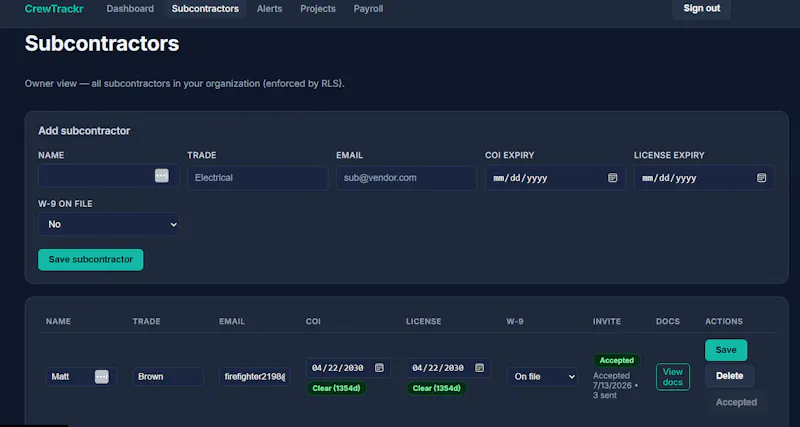 CrewTrackr screenshot 3
