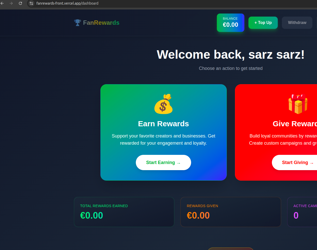 Fan Rewards - Screenshot 2 showing product features and functionality