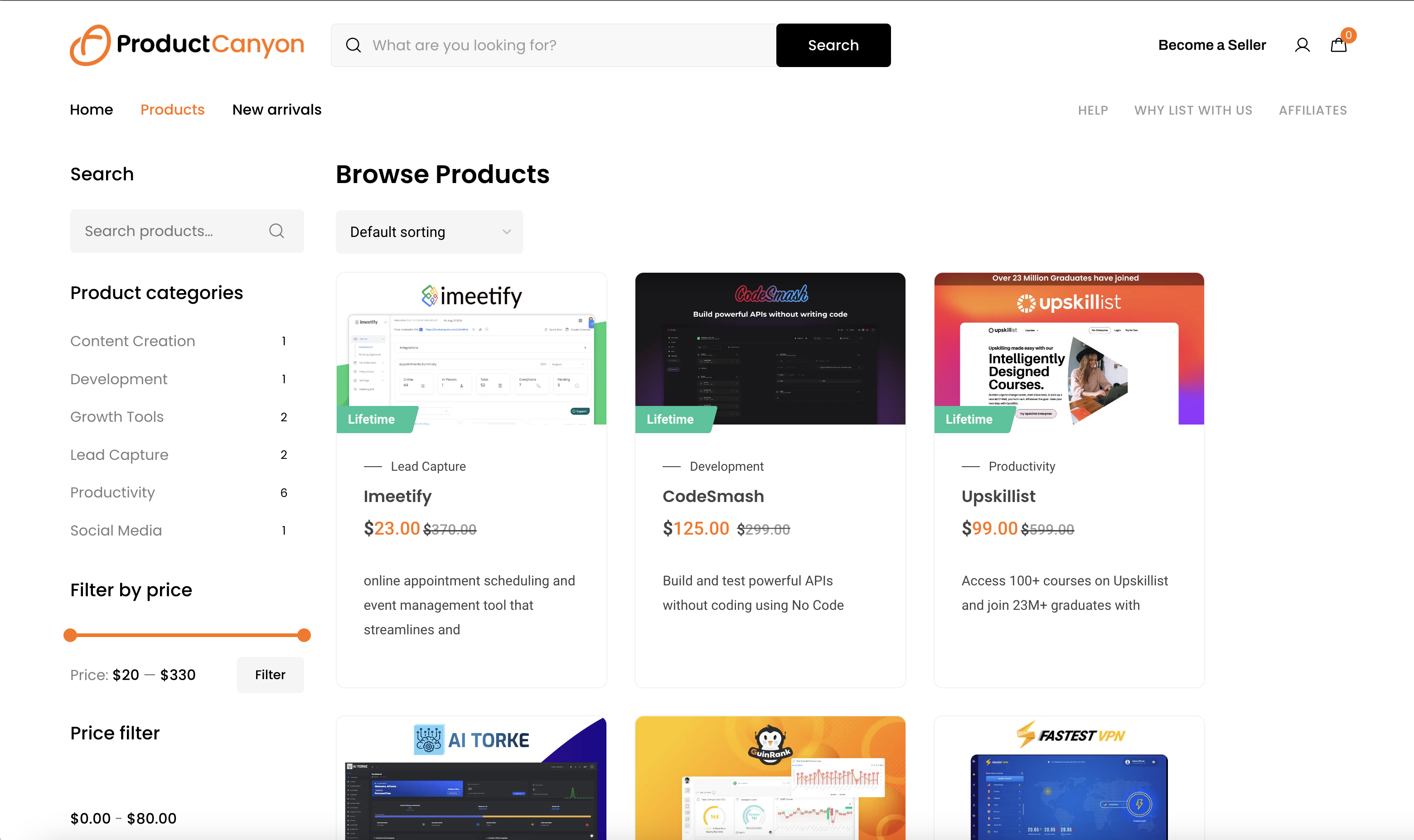 Produkt Canyon - Lifetime Software Deals Marketplace für Unternehmer Medien 3
