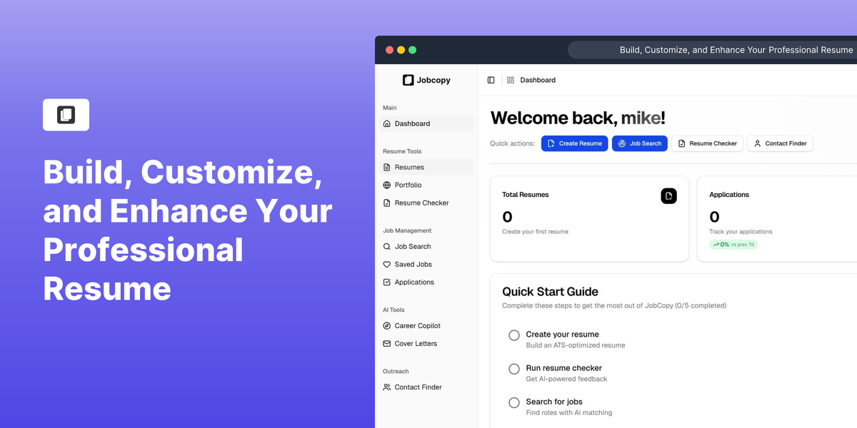 Jobcopy - Main product screenshot demonstrating key features and user interface