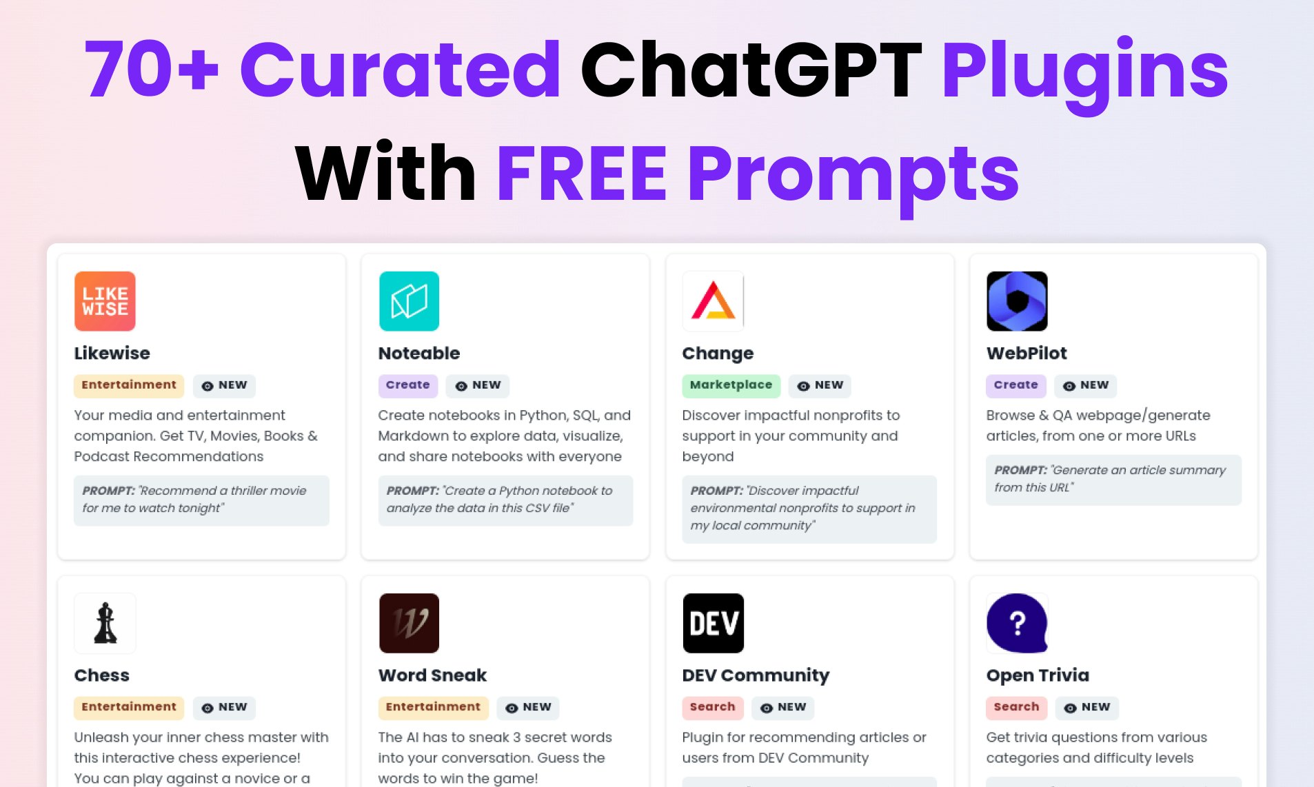 ฐานข้อมูลปลั๊กอิน Ultimate Chatgpt - ค้นหาปลั๊กอิน chatgpt ที่ดีที่สุดพร้อมตัวอย่างฟรี media 2