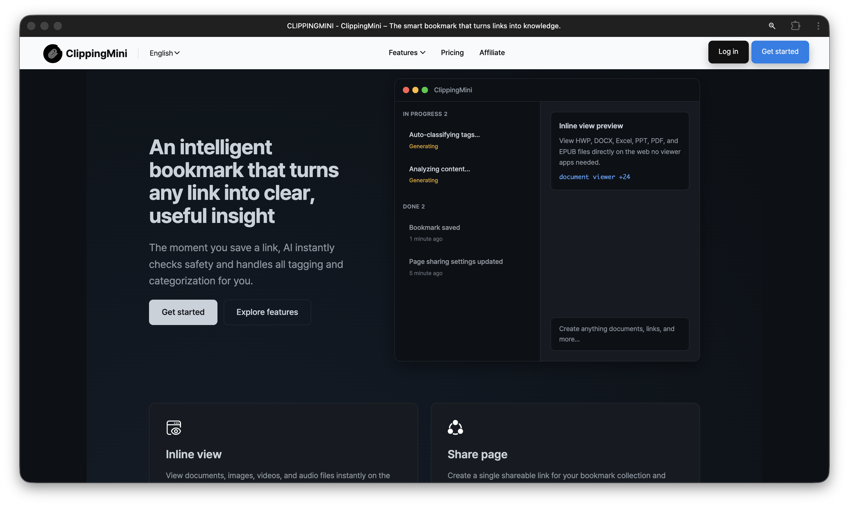 ClippingMini - Screenshot 2 showing product features and functionality