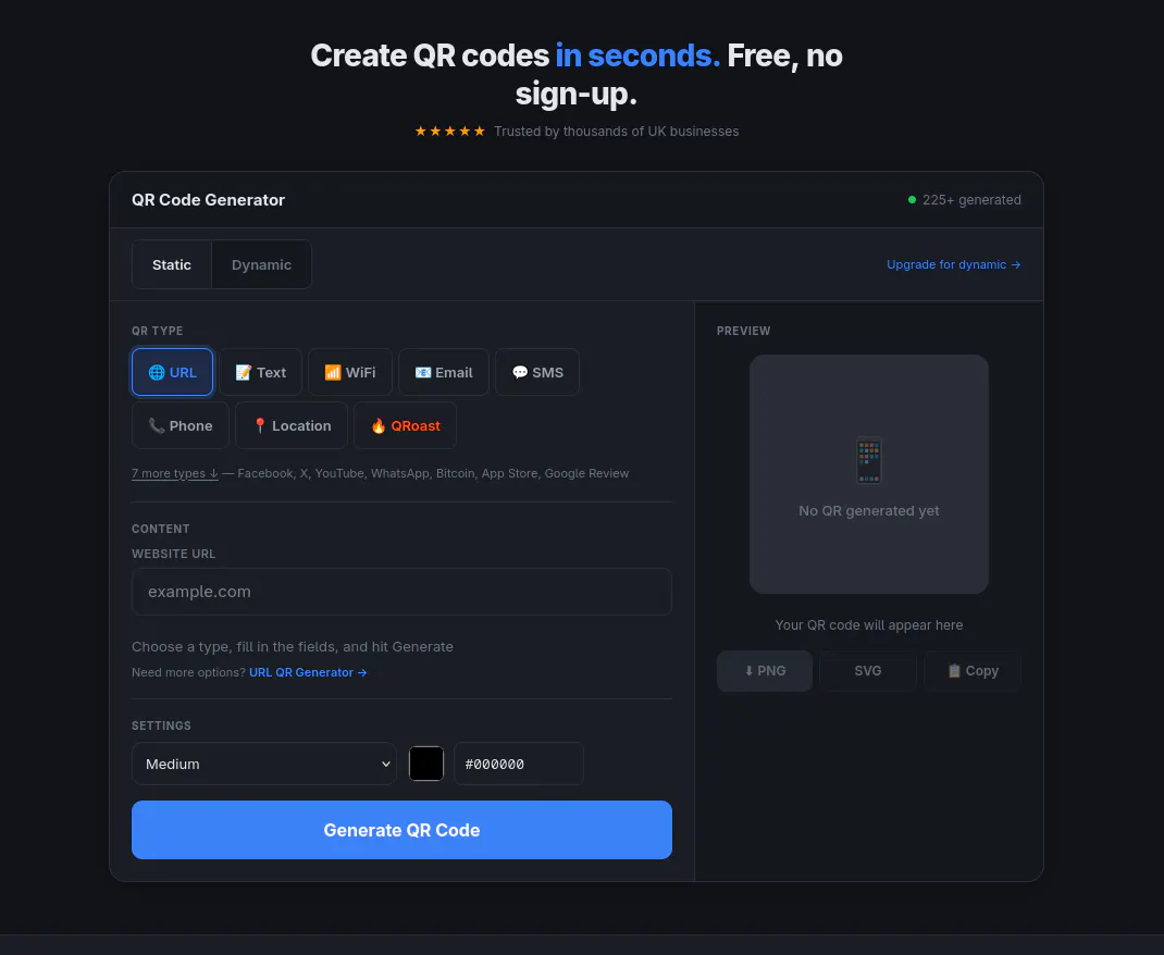generateqrcode.co.uk gallery image