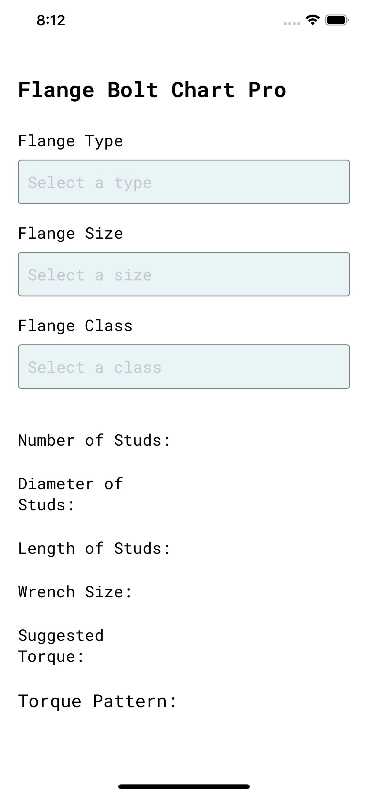 Flange Bolt Chart gallery image