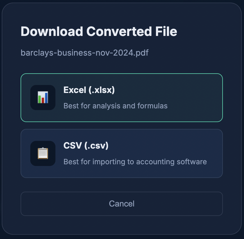 Barclays Statement Converter gallery image