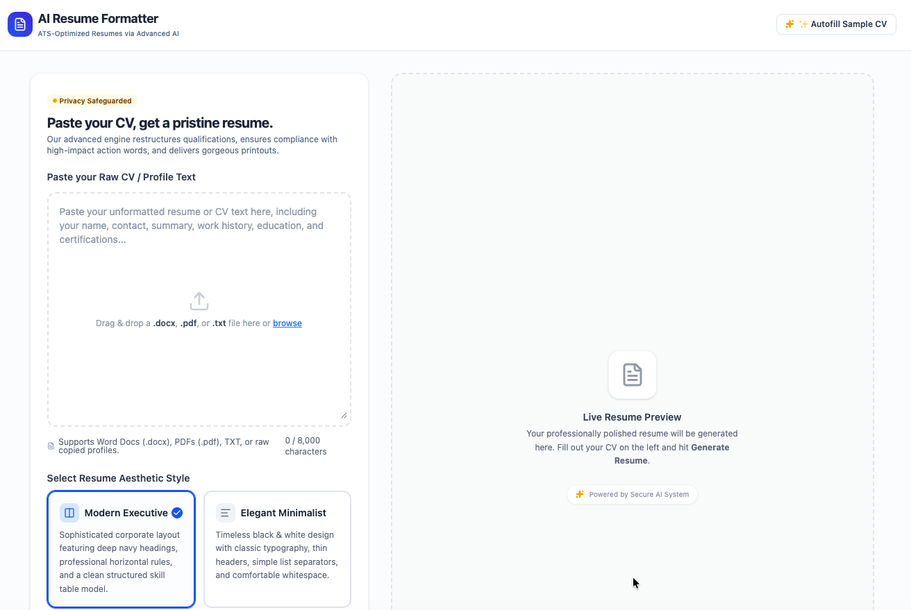 AI Resume Formatter gallery image