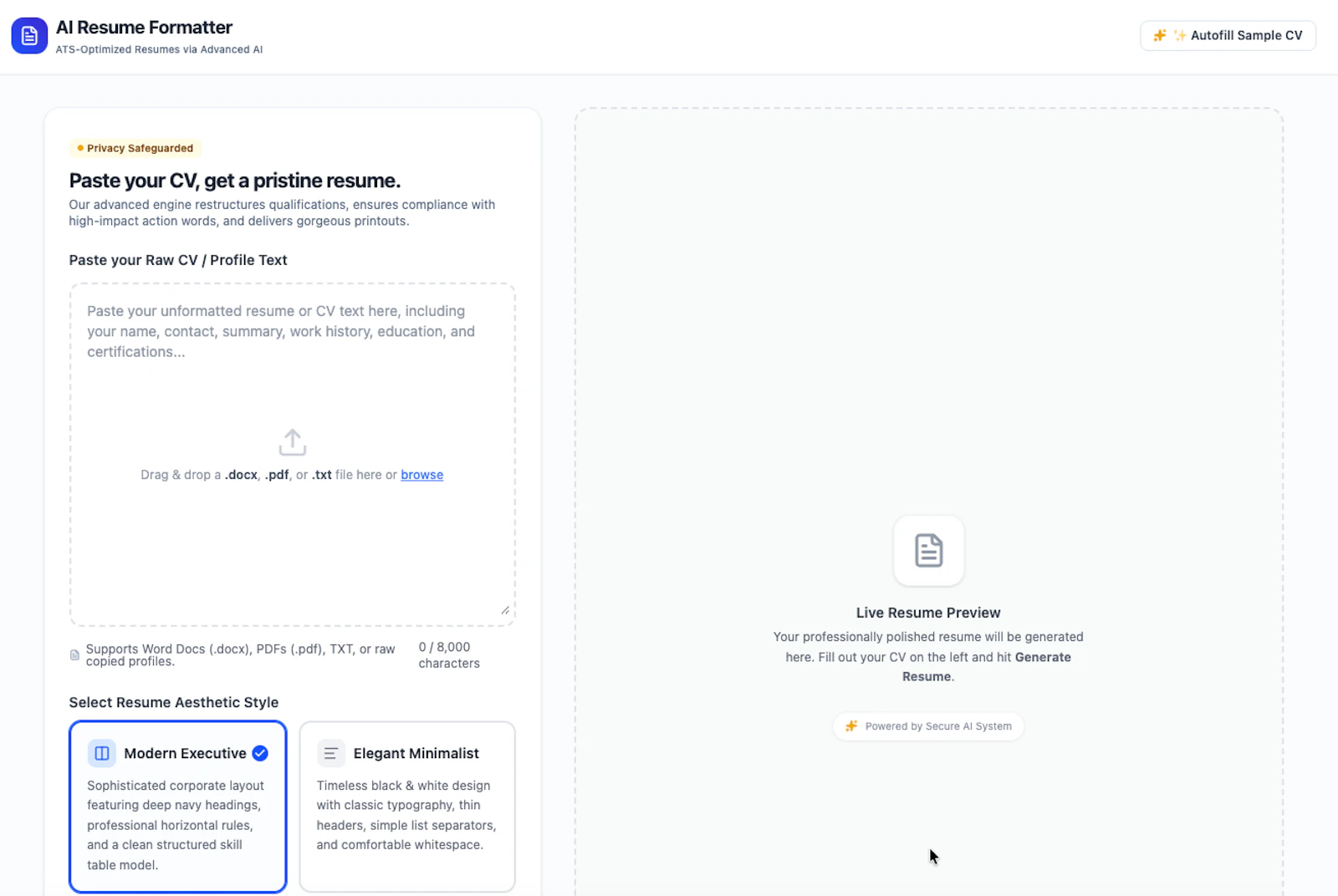 AI Resume Formatter screenshot 2