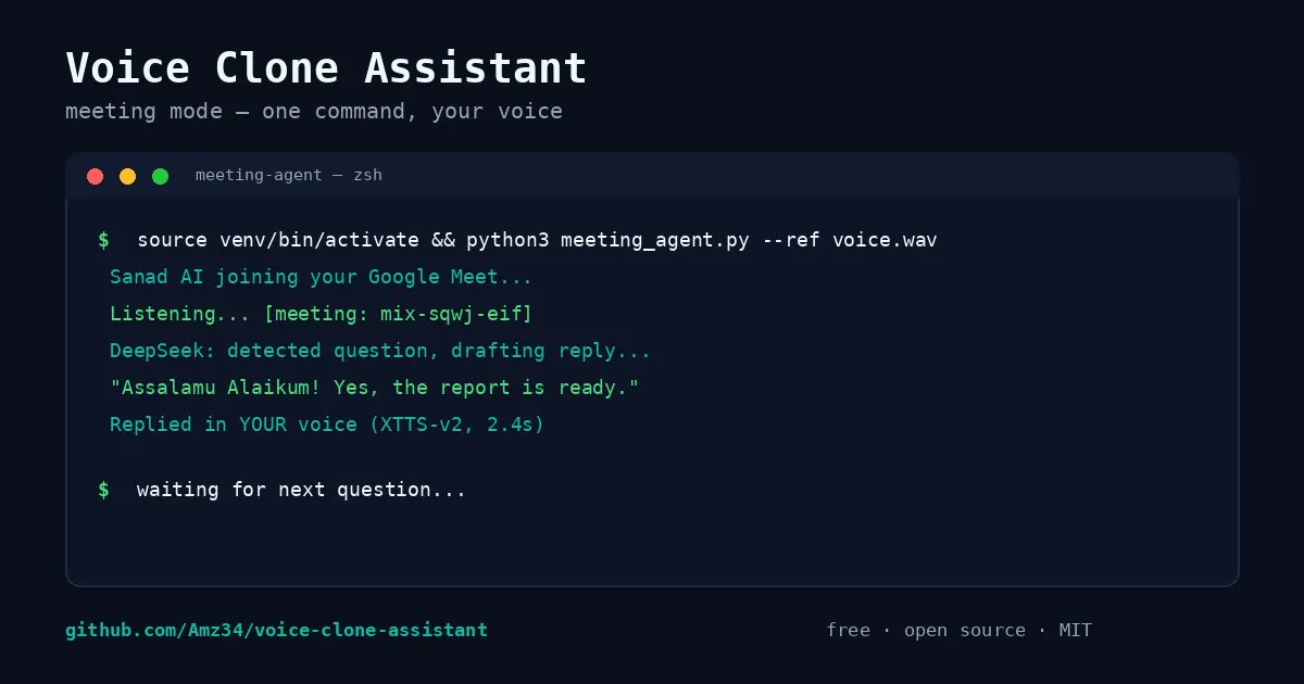 Voice Clone Assistant — Meeting Mode 截图