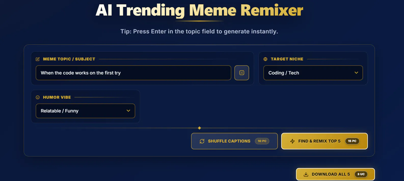 AI Trending Meme Remixer gallery image