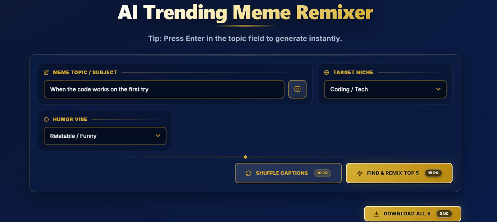 AI Trending Meme Remixer screenshot 1