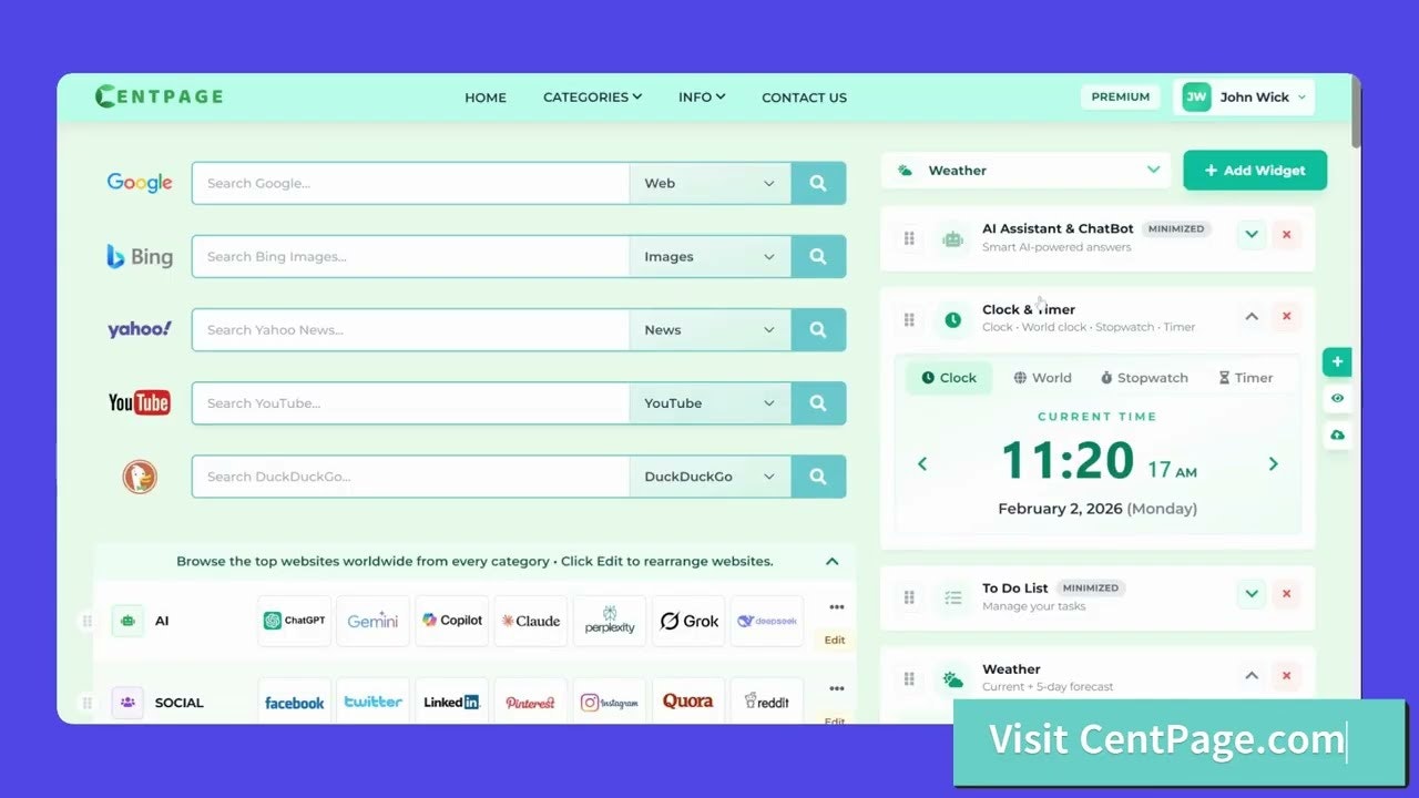 CentPage – Your Productivity New Tab gallery image