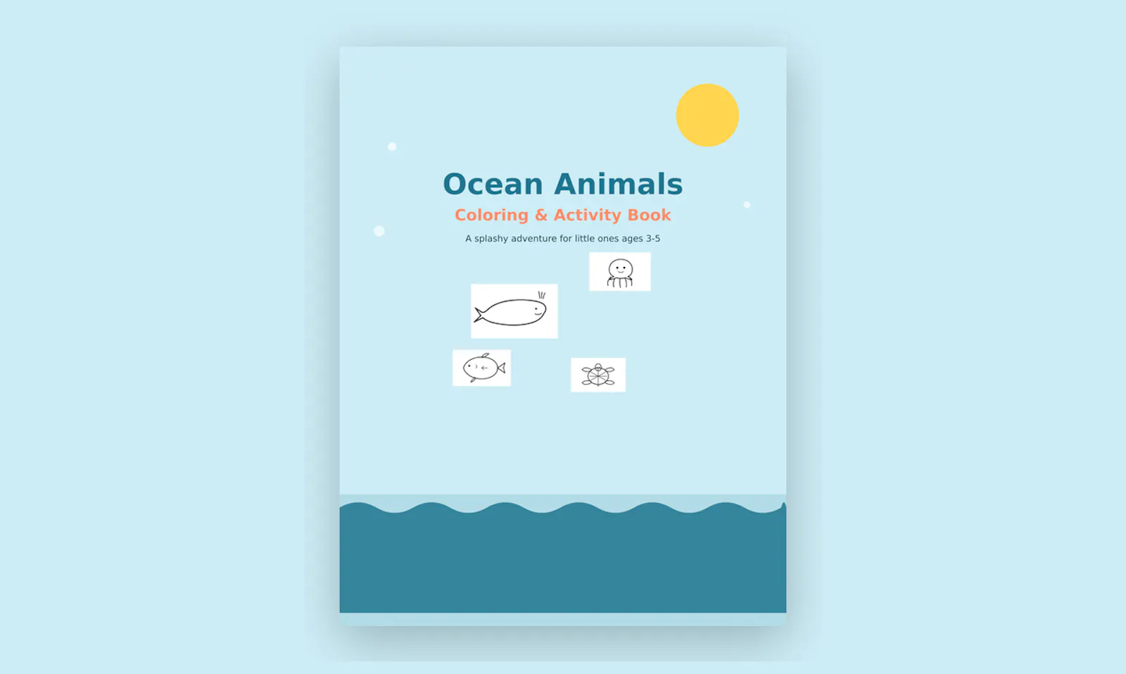 Ocean Animals Coloring Activity Book screenshot 1
