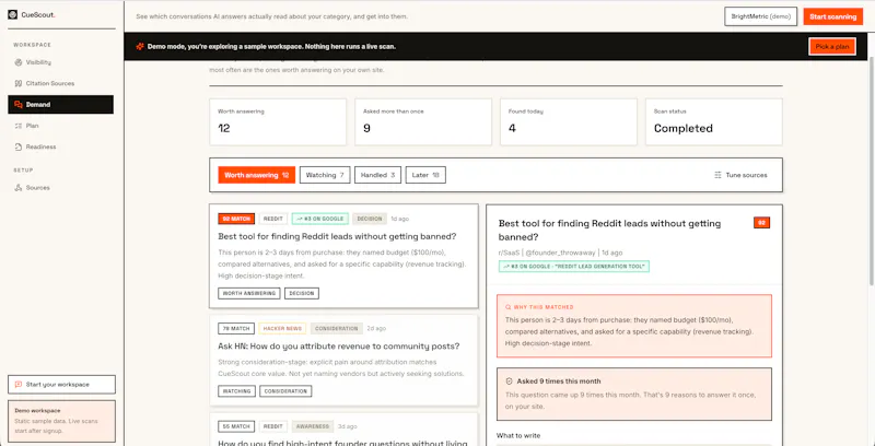 CueScout screenshot 1