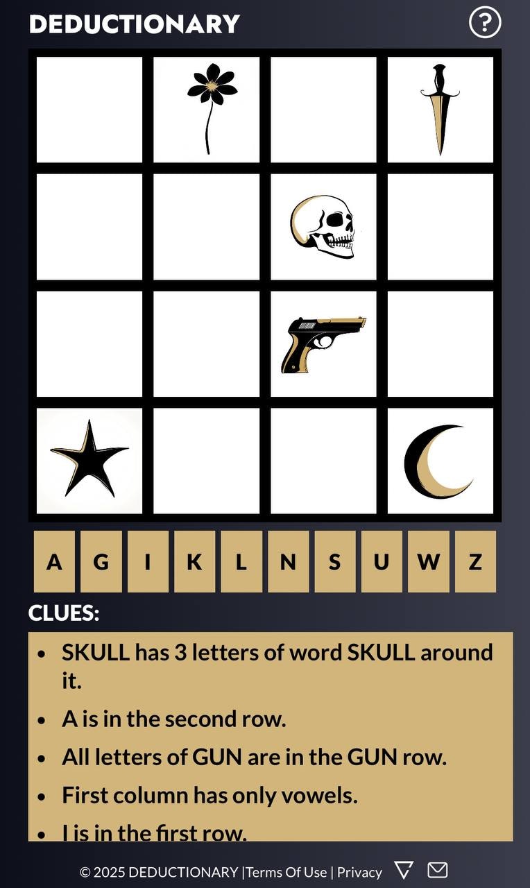 Puzzle quotidiano detramente - Detrarre gli indizi.Risolvi il puzzle media 2