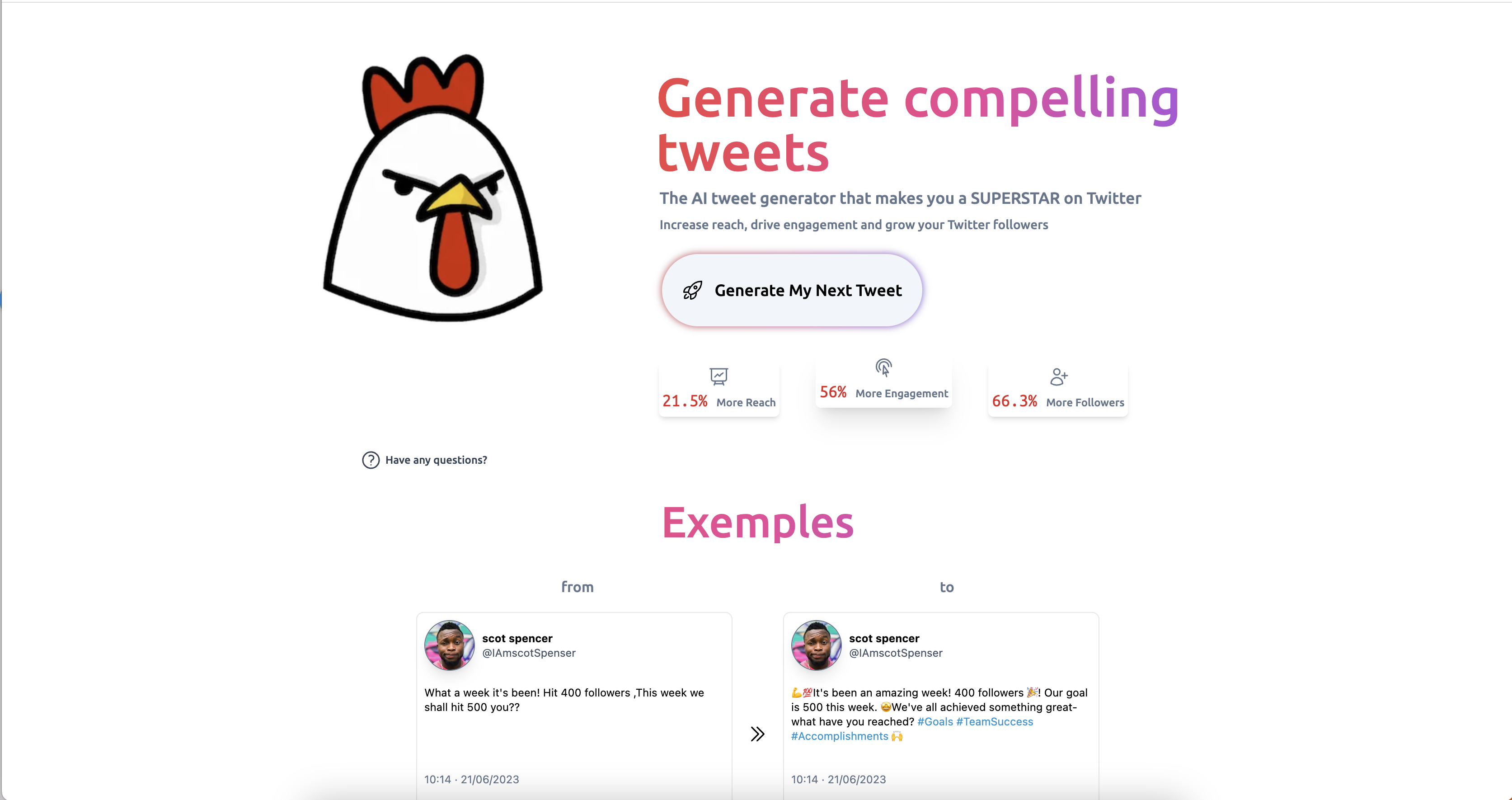 Mídia 6 de o galinheiro - Gerar tweets atraentes com ai