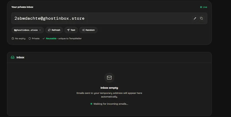 TempMailer screenshot 2