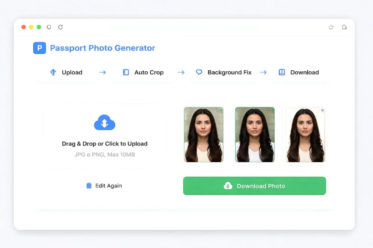 Free Passport Photo - Main product screenshot demonstrating key features and user interface