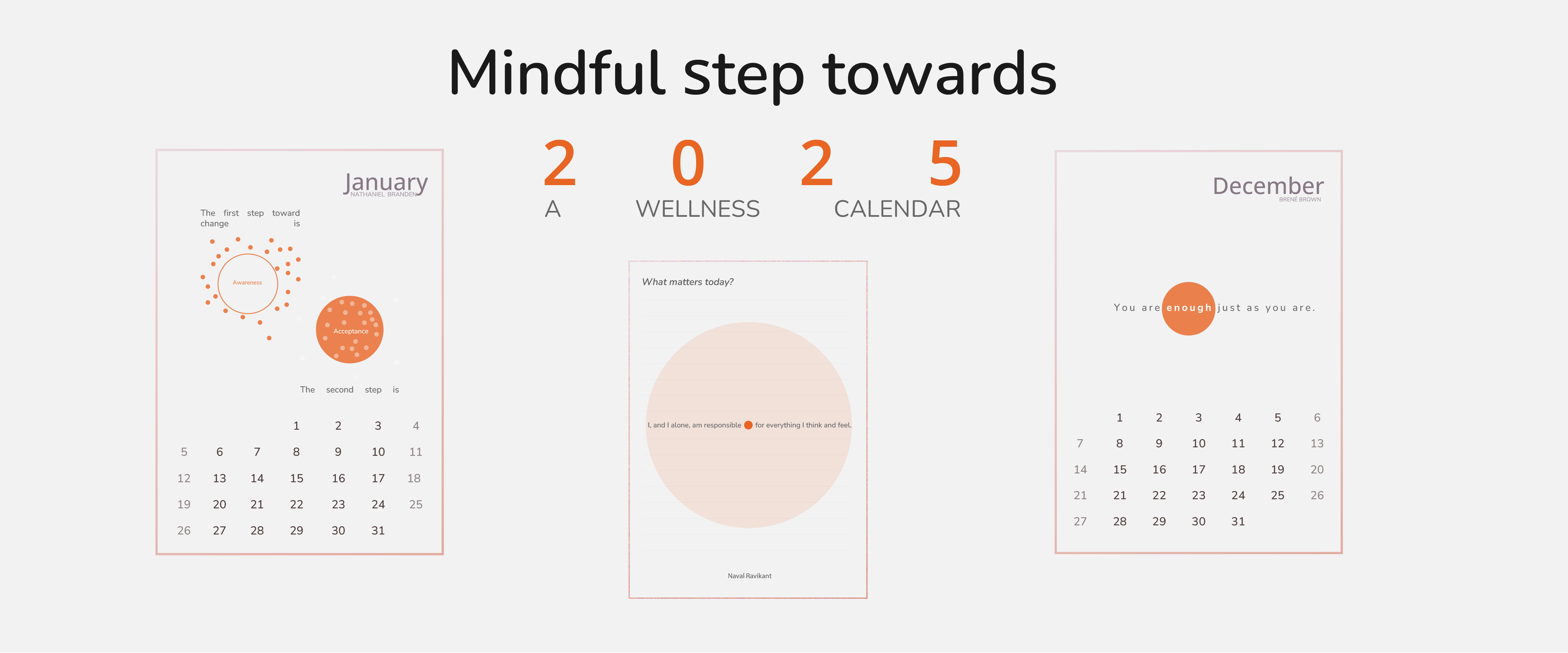 ขั้นตอนที่มีสติไปสู่ปี 2025 - #Calendar #2025 #mindful #mentalHealth #wellness media 1