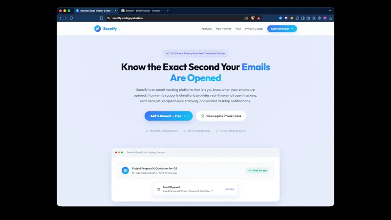 Seenify - Email Tracker screenshot 1 (video preview)