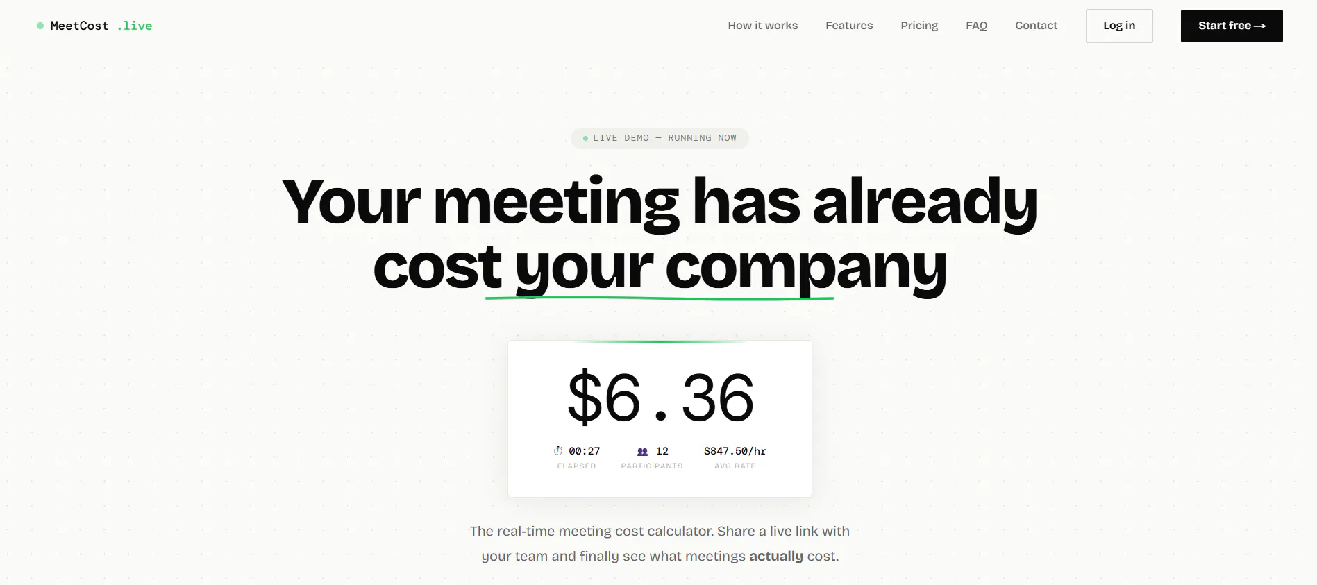 MeetCost.live 제품 배너