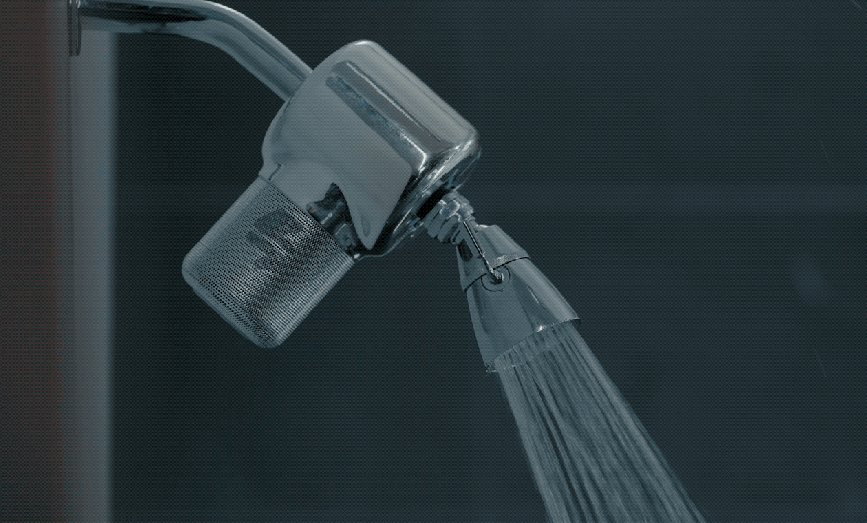 Shower Power Hydropower shower speaker made from recycled ocean plastic Product Hunt