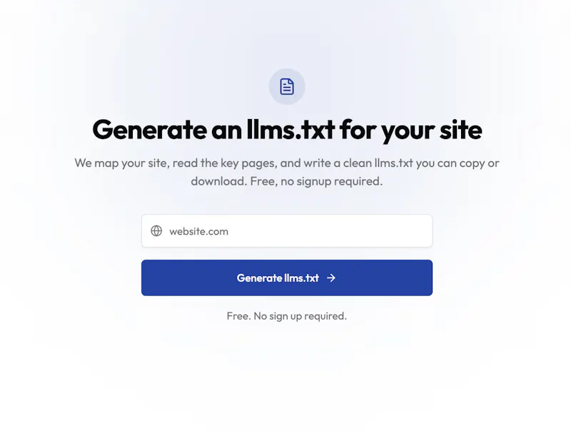 QueryTrace llms.txt Generator screenshot 1