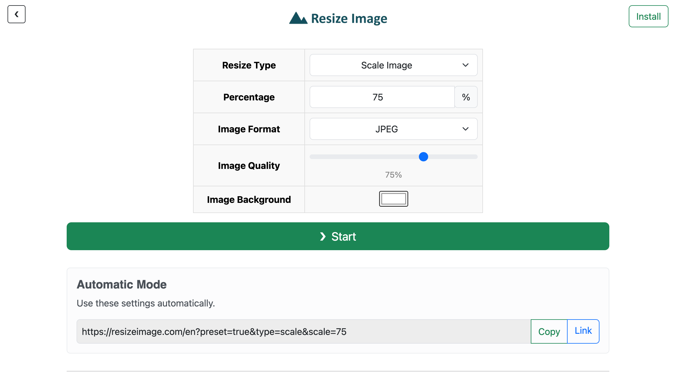 Resize Image gallery image