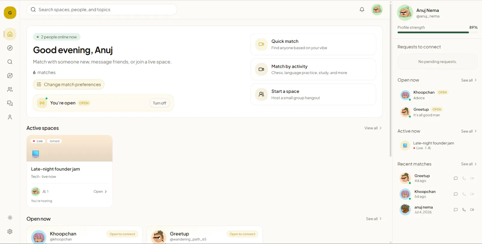 Greetup screenshot 1
