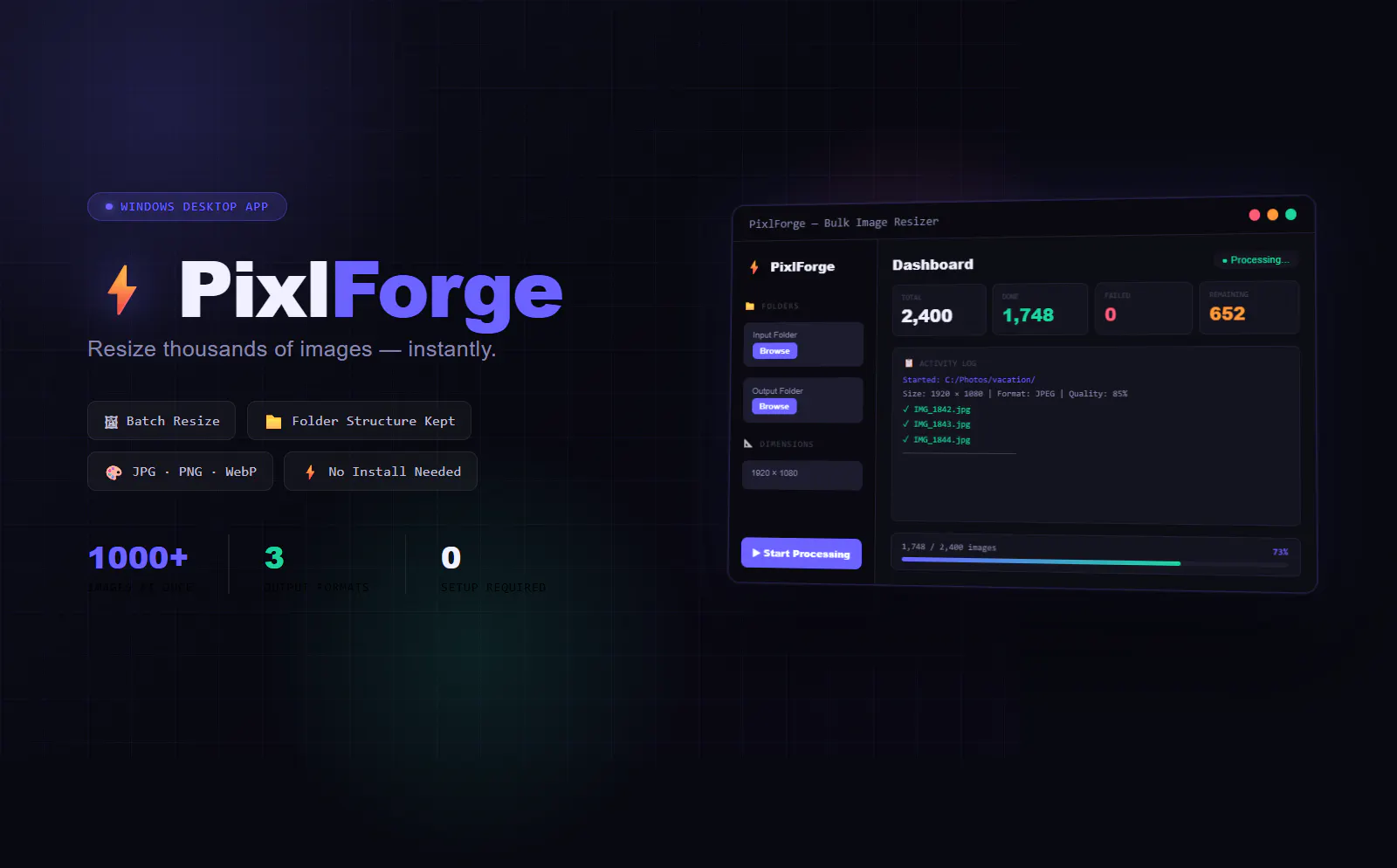 PixlForge 제품 배너