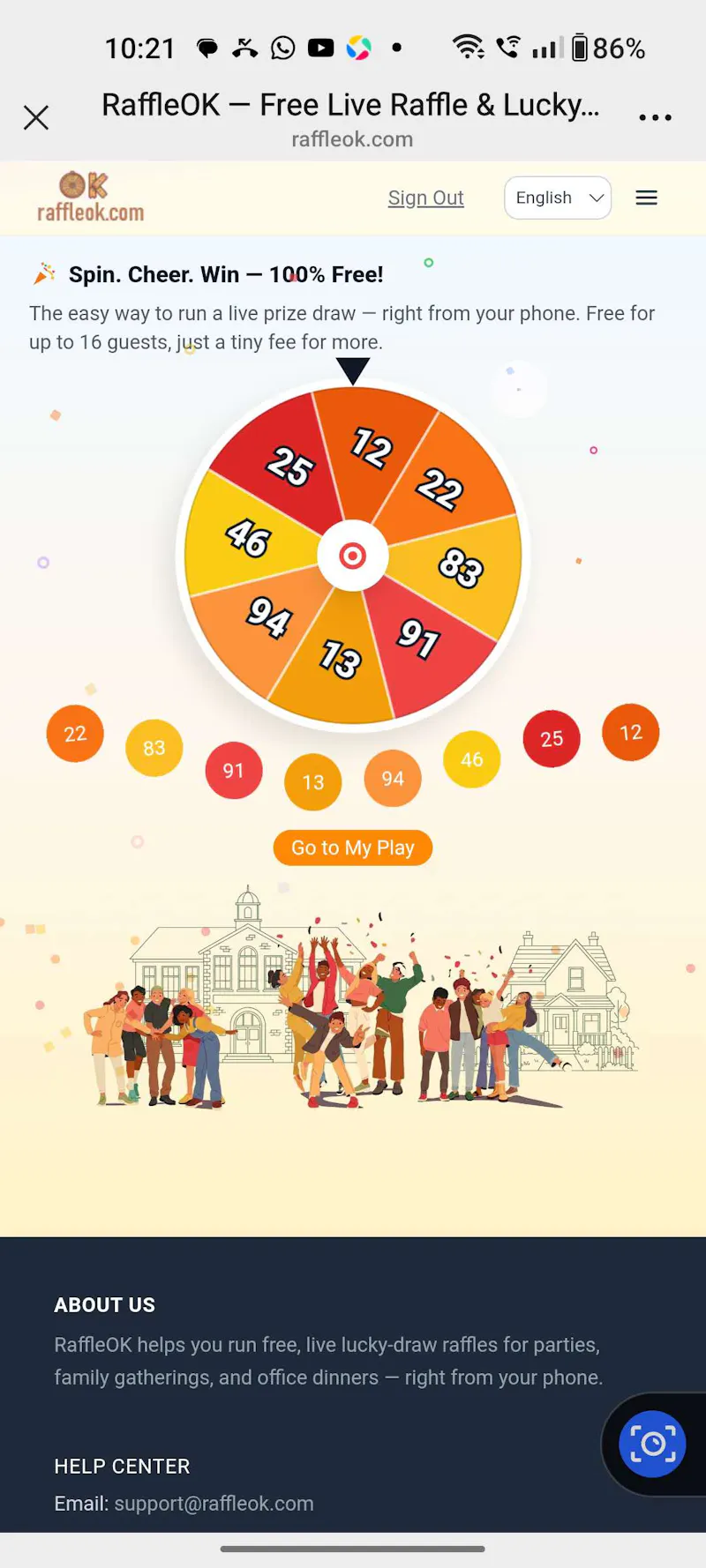 Free live raffle wheel & number draw  screenshot 1