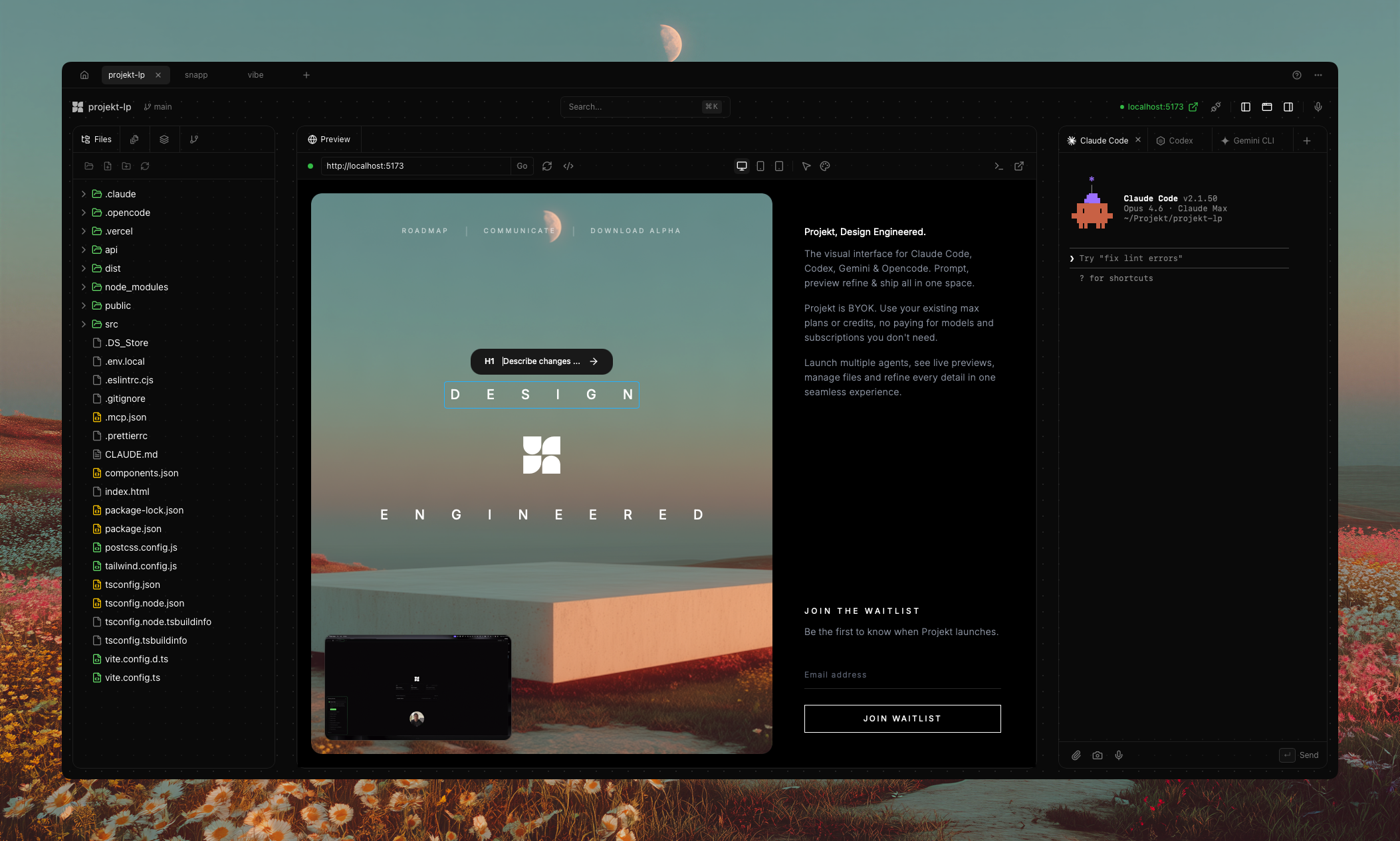 Projekt - Main product screenshot demonstrating key features and user interface